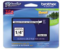 Brother P-Touch PT-1880 Label Tape (OEM) 0.23\" Black Print on White