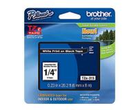 Brother P-Touch PT-1880 Label Tape (OEM) 0.25\" White Print on Black