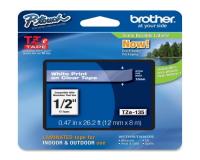 Brother P-Touch PT-2210 Label Tape (OEM) 0.47\" White Print on Clear