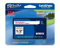 Brother P-Touch PT-2410 Label Tape (OEM) 0.47\" Red Print on White