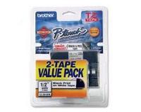 Brother P-Touch PT-2430PC Label Tape 2Pack (OEM) 0.47\" Black Print on White