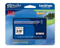Brother P-Touch PT-2430PC Label Tape (OEM) 0.35\" Black Print on Clear