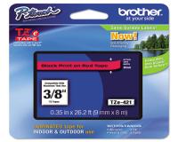 Brother P-Touch PT-300B Label Tape (OEM) 0.35\" Black Print on Red