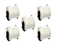 Brother QL-710W White Shipping Label Rolls 5Pack - 2.4\" Ea.