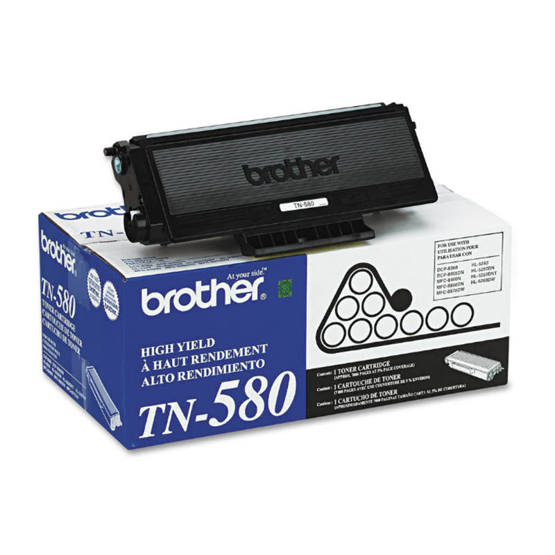 OEM Brother TN580 High Yield Black Laser Toner Cartridge (7,000 Pages)