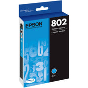 OEM Epson 802 (T802220) Cyan Ink Cartridge (650 Pages)