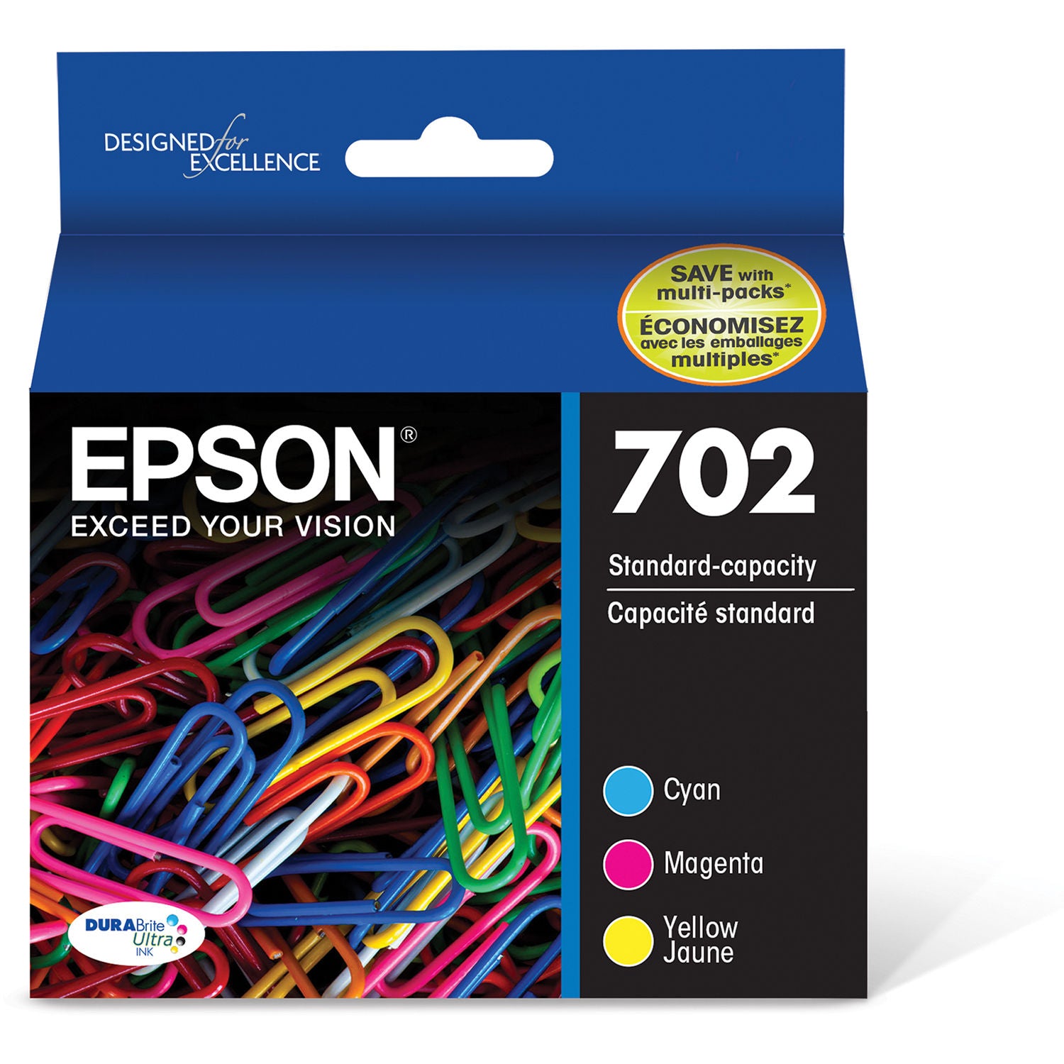 OEM Epson T702520 Cyan, Magenta & Yellow Ink Cartridge (900 Pages)