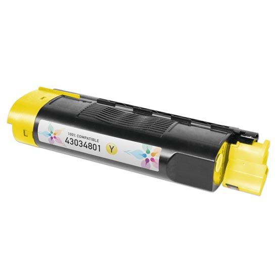 Compatible Okidata 43034801 Yellow Toner Cartridge (1,500 Pages)