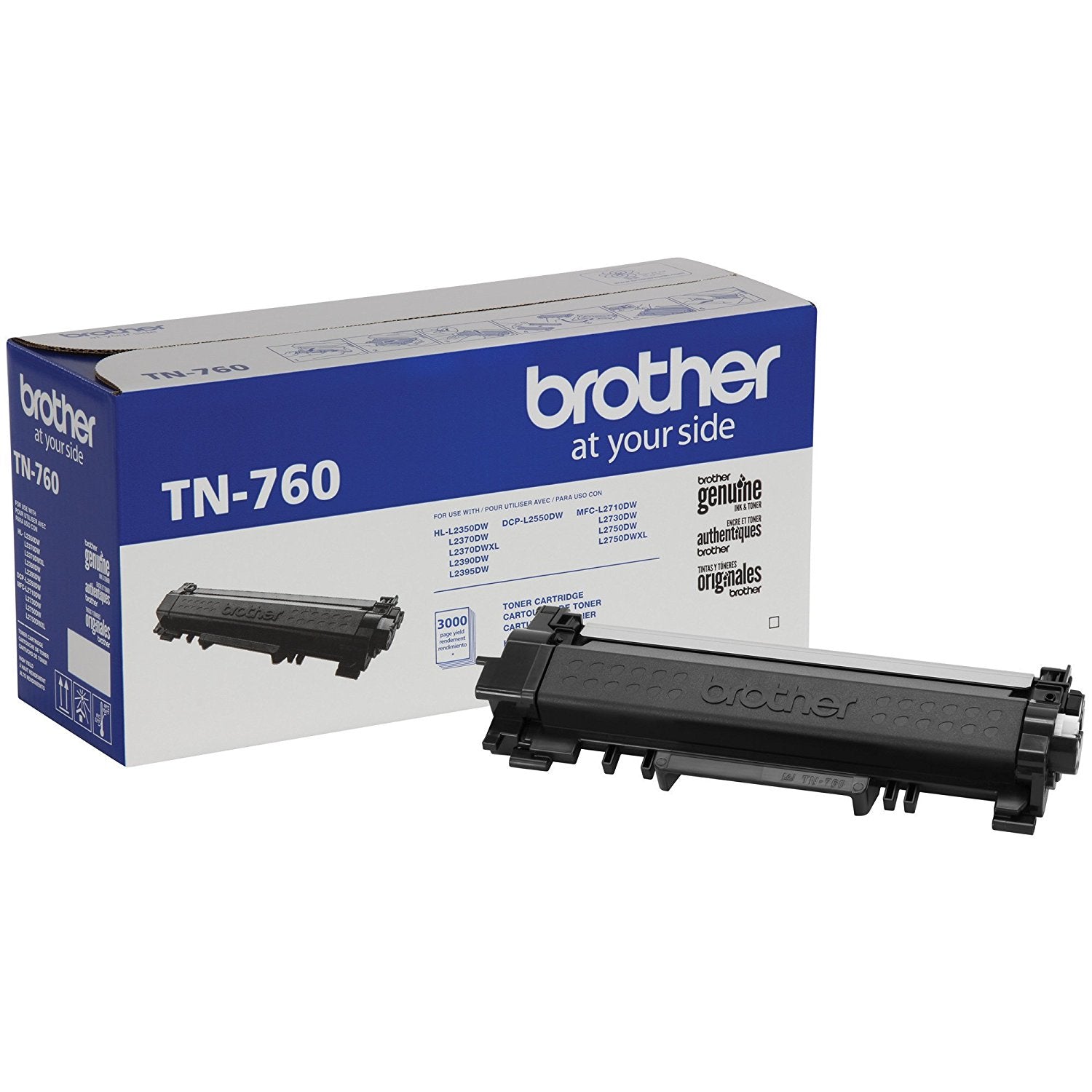 OEM Brother TN760 High Yield Black Toner Cartridge