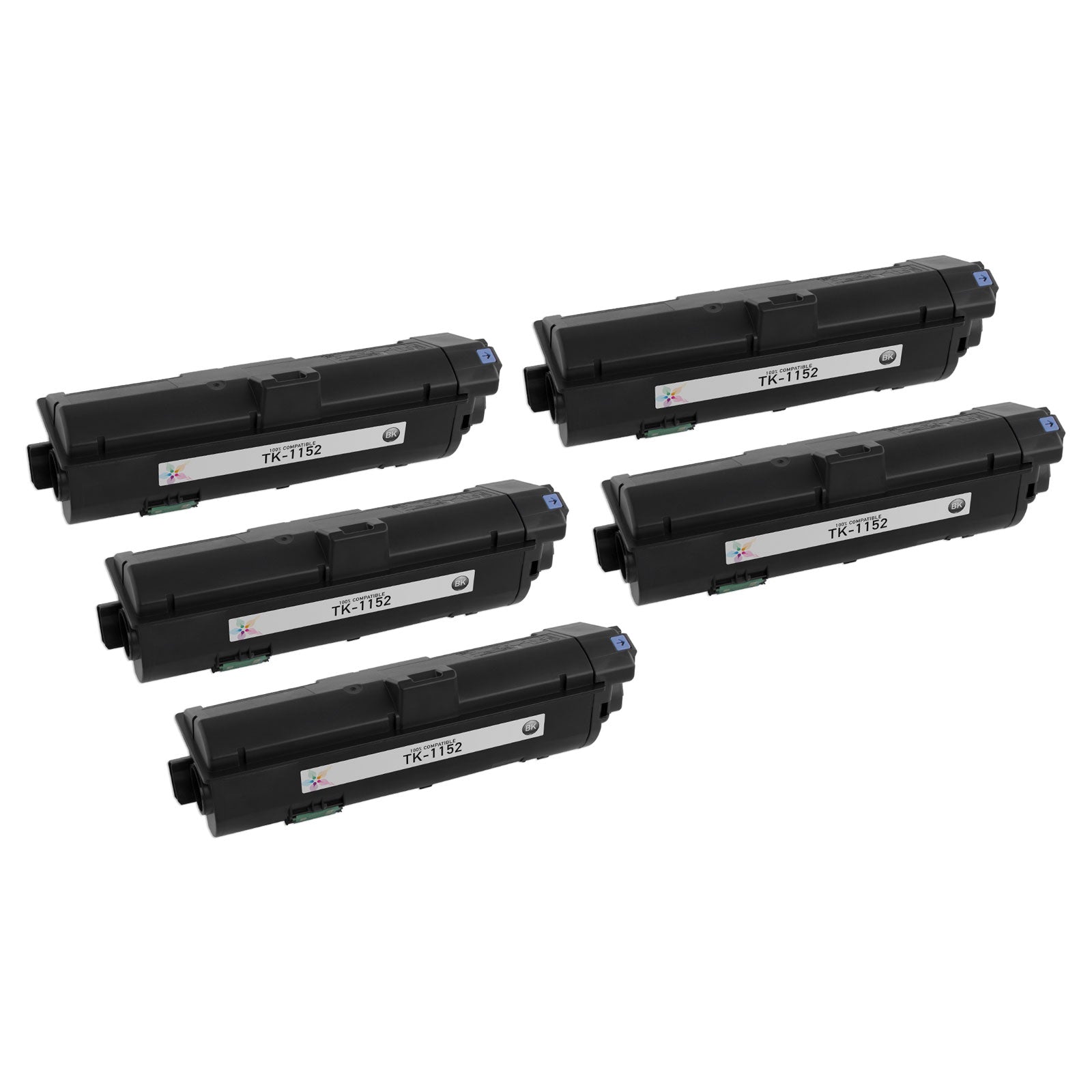 Set of 5 Compatible Kyocera-Mita TK-1152 Black Toner Cartridges