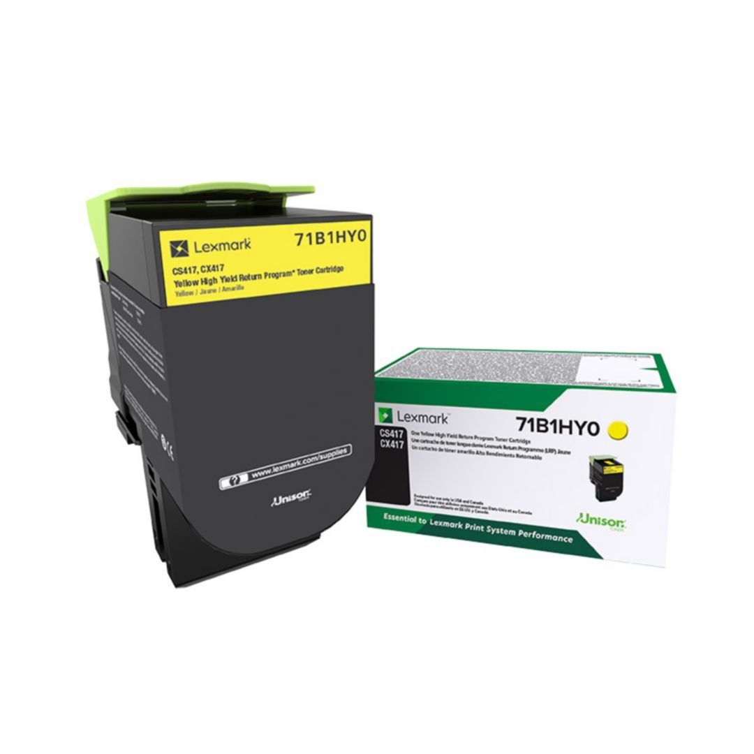 OEM Lexmark 71B1HY0 Yellow Toner Cartridge (3,500 Pages)