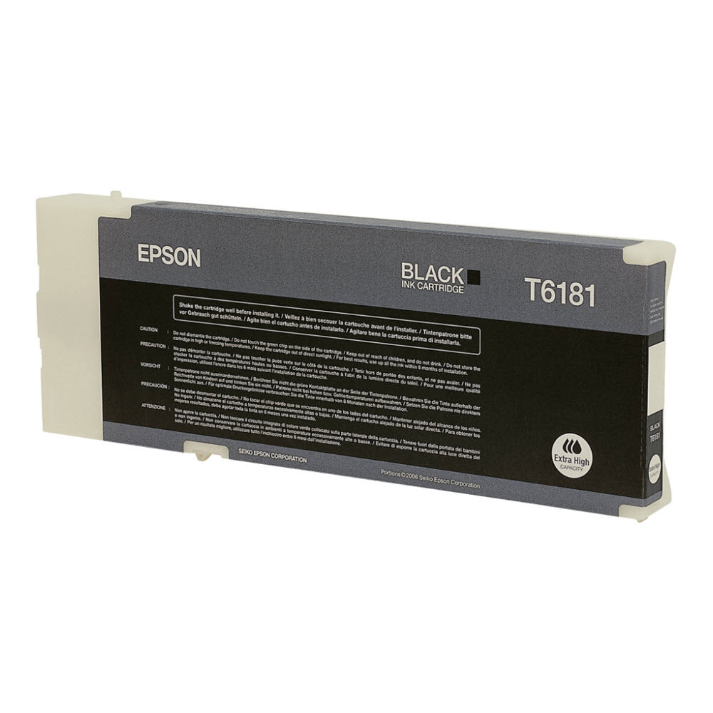 OEM Epson T618100 (T6181) Extra High Yield Black Ink Cartridge (8,000 Pages)