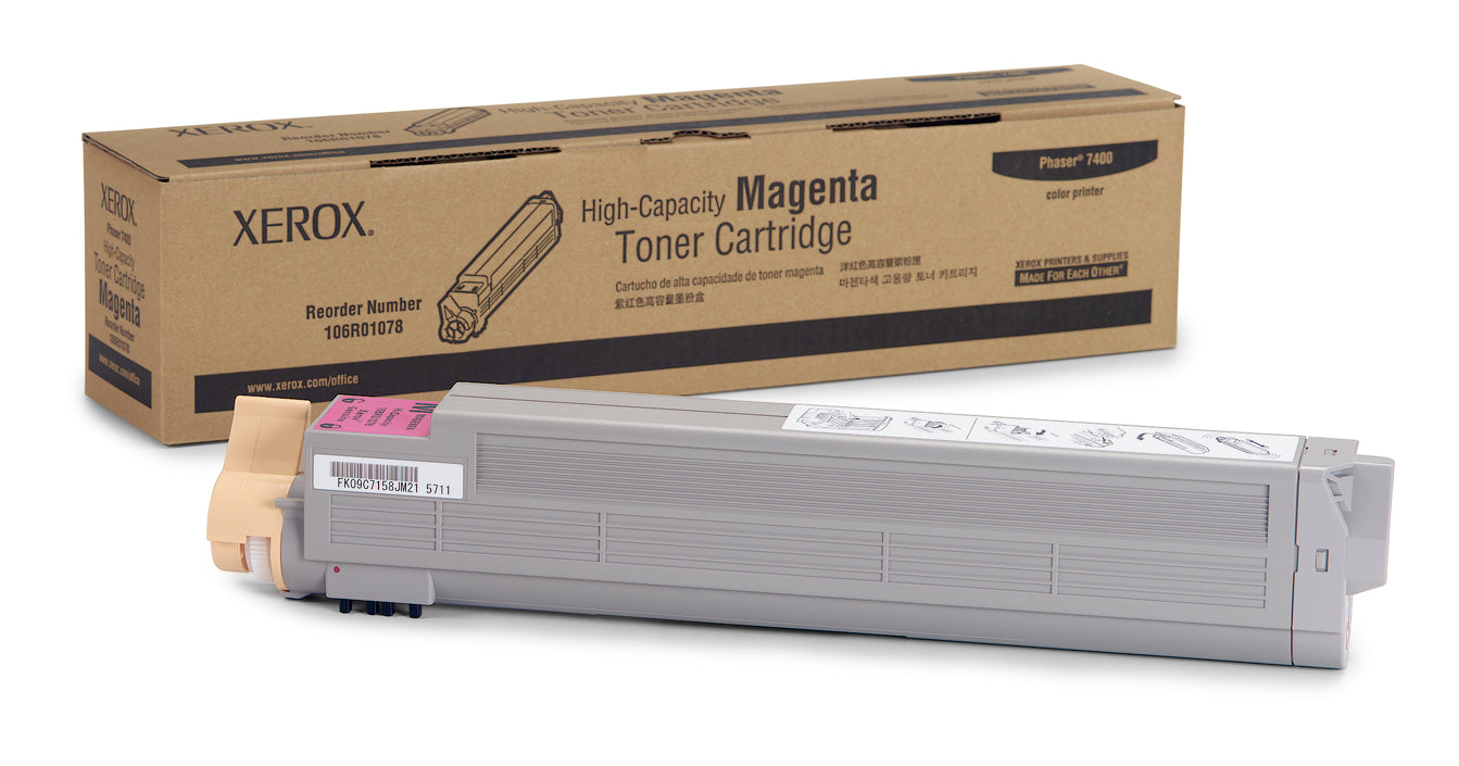 OEM Xerox 106R01078 High Capacity Magenta Laser Toner Cartridge (18,000 Pages)