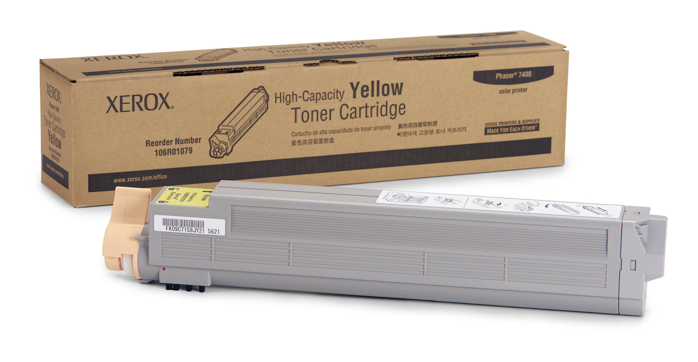 OEM Xerox 106R01079 Yellow Laser Toner Cartridge (18,000 Pages)