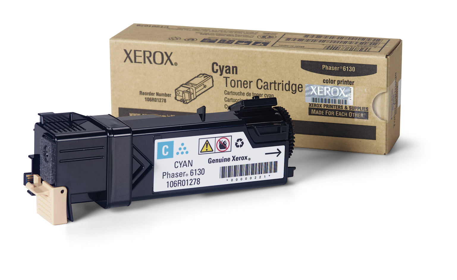 OEM Xerox 106R01278 Cyan Laser Toner Cartridge (1,900 Pages)