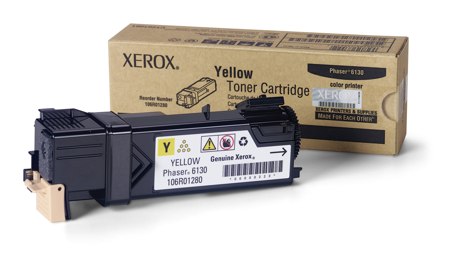 OEM Xerox 106R01280 Yellow Laser Toner Cartridge (1,900 Pages)
