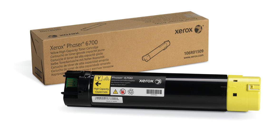 OEM Xerox 106R01509 High-Yield Yellow Laser Toner Cartridge (12,000 Pages)