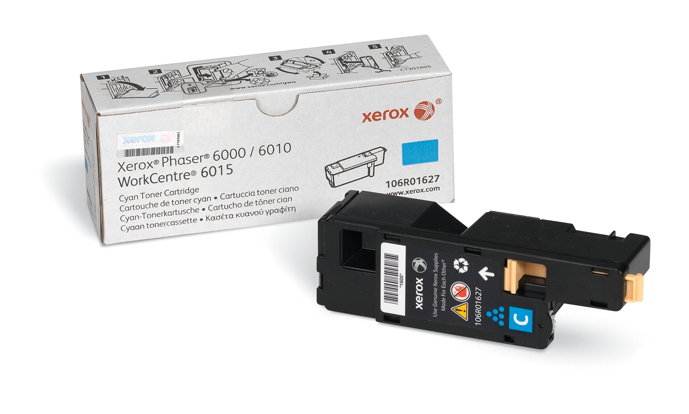 OEM Xerox 106R01627 Cyan Laser Toner Cartridge (1,000 Pages)