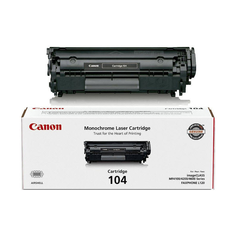 OEM Canon 104 (0263B001AA) Black Laser Toner Cartridge (2,000 Pages)