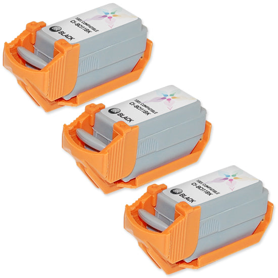 Set of 3 Compatible Canon BCI-11BK Black Inkjet Cartridges