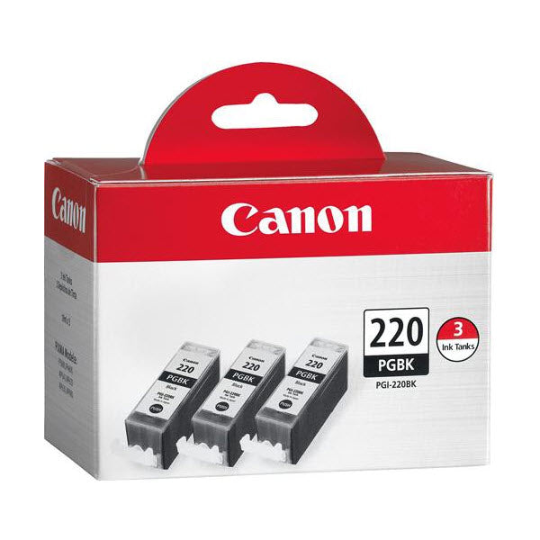 OEM Canon 2945B004 (PGI220) Black High Yield Inkjet Cartridge 3-Pack