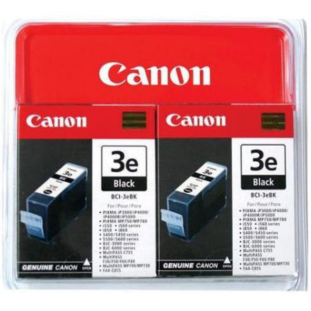 OEM Canon BCI-3eBK (4479A271) Extra High Yield Black Ink Cartridge 2-Pack