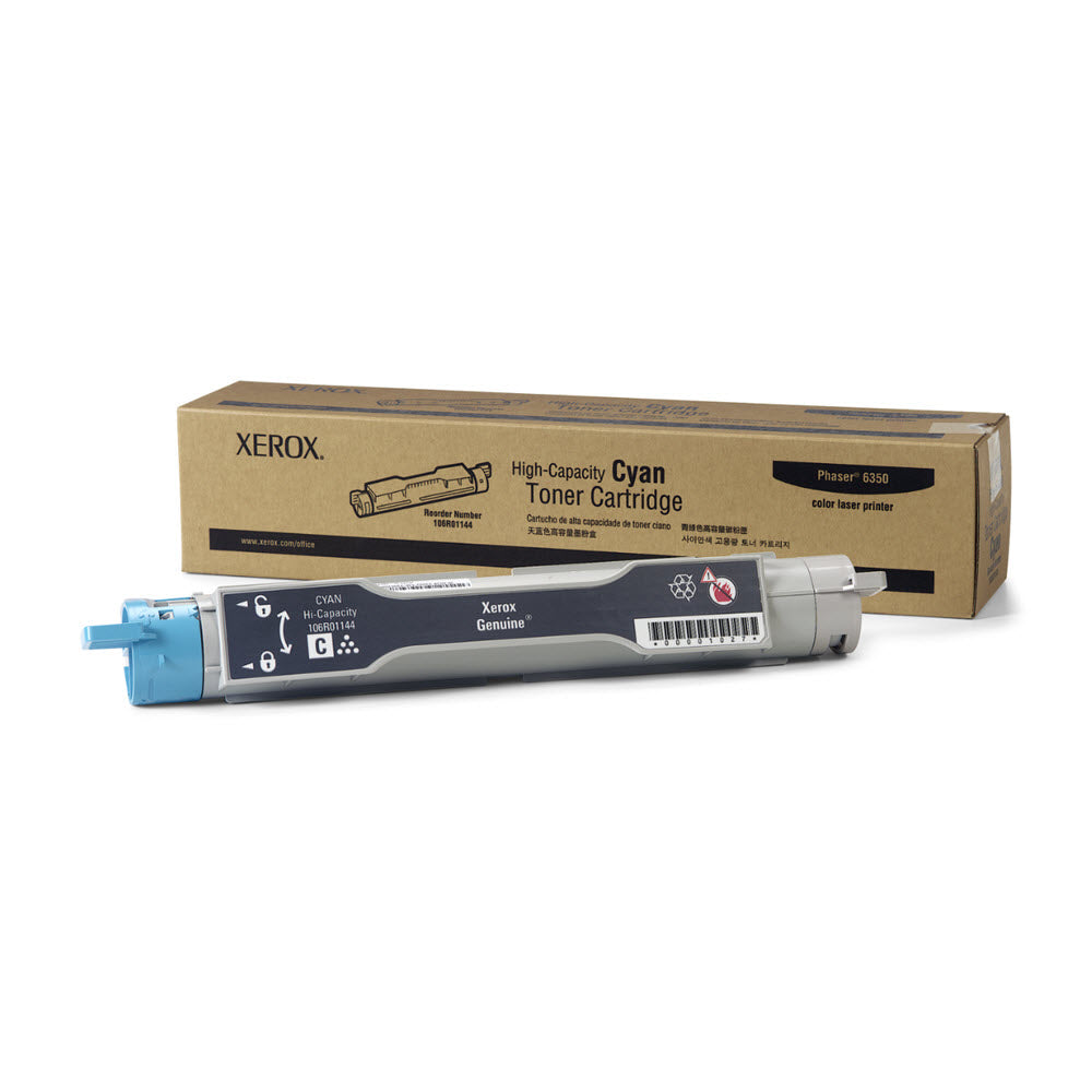 OEM Xerox 106R01144 High Capacity Cyan Laser Toner Cartridge (10,000 Pages)