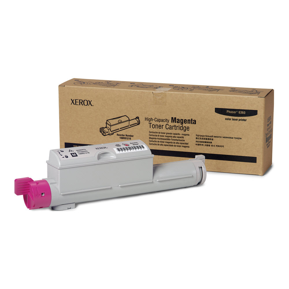 OEM Xerox 106R01219 High Capacity Magenta Laser Toner Cartridge (12,000 Pages)