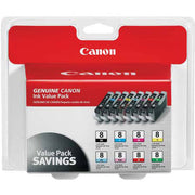 OEM Canon CLI8 / 0620B015 8-Color Multipack Inkjet Cartridge (560 Pages)