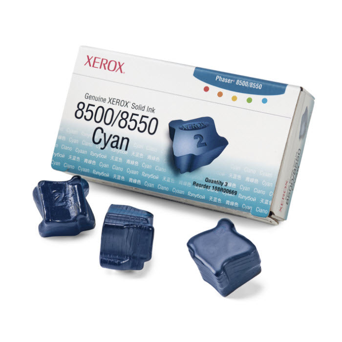 OEM Xerox 108R00669 Cyan Solid Ink ColorStix (3 Sticks, 3,000 Pages)