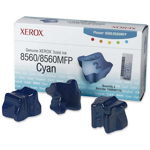 OEM Xerox 108R00723 / 108R723 Cyan Solid Ink ColorStix (3 Pack) (3,400 Pages)