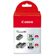 OEM Canon 1509B007 Ink Cartridge Value Pack (2 PGI-35 Black, 1 CLI-36 Color)