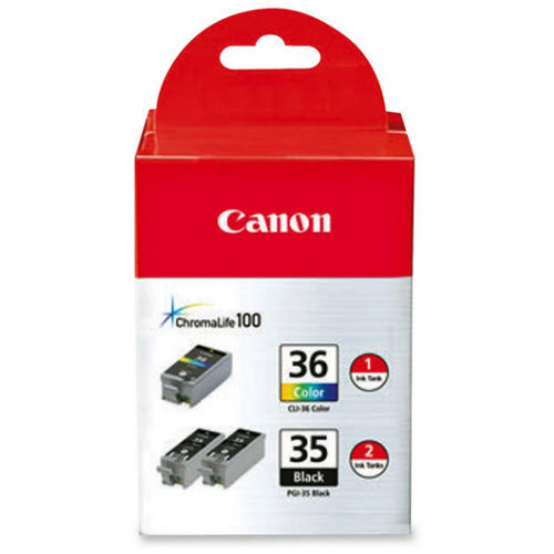 OEM Canon 1509B007 Ink Cartridge Value Pack (2 PGI-35 Black, 1 CLI-36 Color)