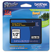 OEM Brother TZe334 Gold on Black Tape (1/2")