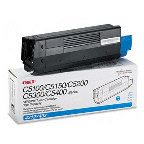 OEM Okidata 42127403 High Yield Cyan Laser Toner Cartridge (5,000 Pages)