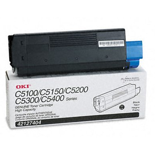 OEM Okidata 42127404 High Yield Black Toner Cartridge (5,000 Pages)