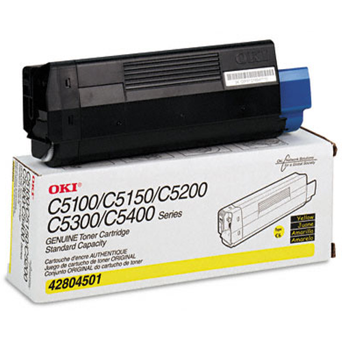 OEM Okidata 42804501 Yellow Laser Toner Cartridge (3,000 Pages)