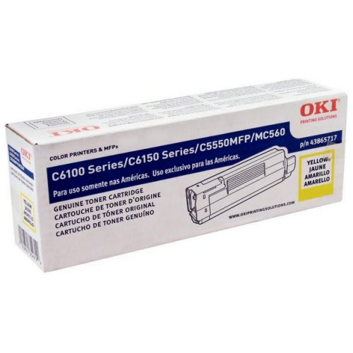 OEM Okidata 43865717 Yellow Laser Toner Cartridge (6,000 Pages)