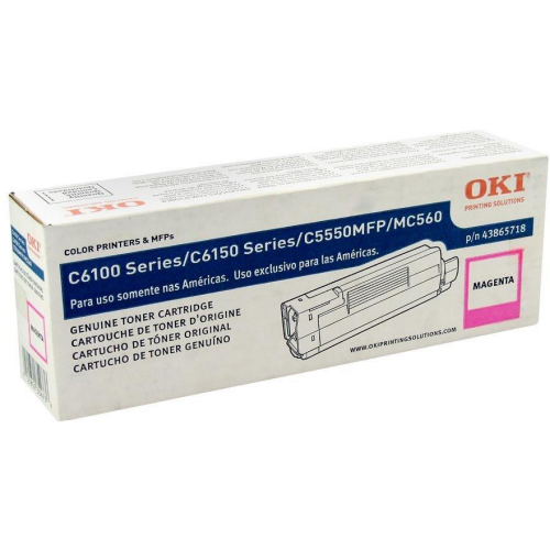 OEM Okidata 43865718 Magenta Laser Toner Cartridge (6,000 Pages)