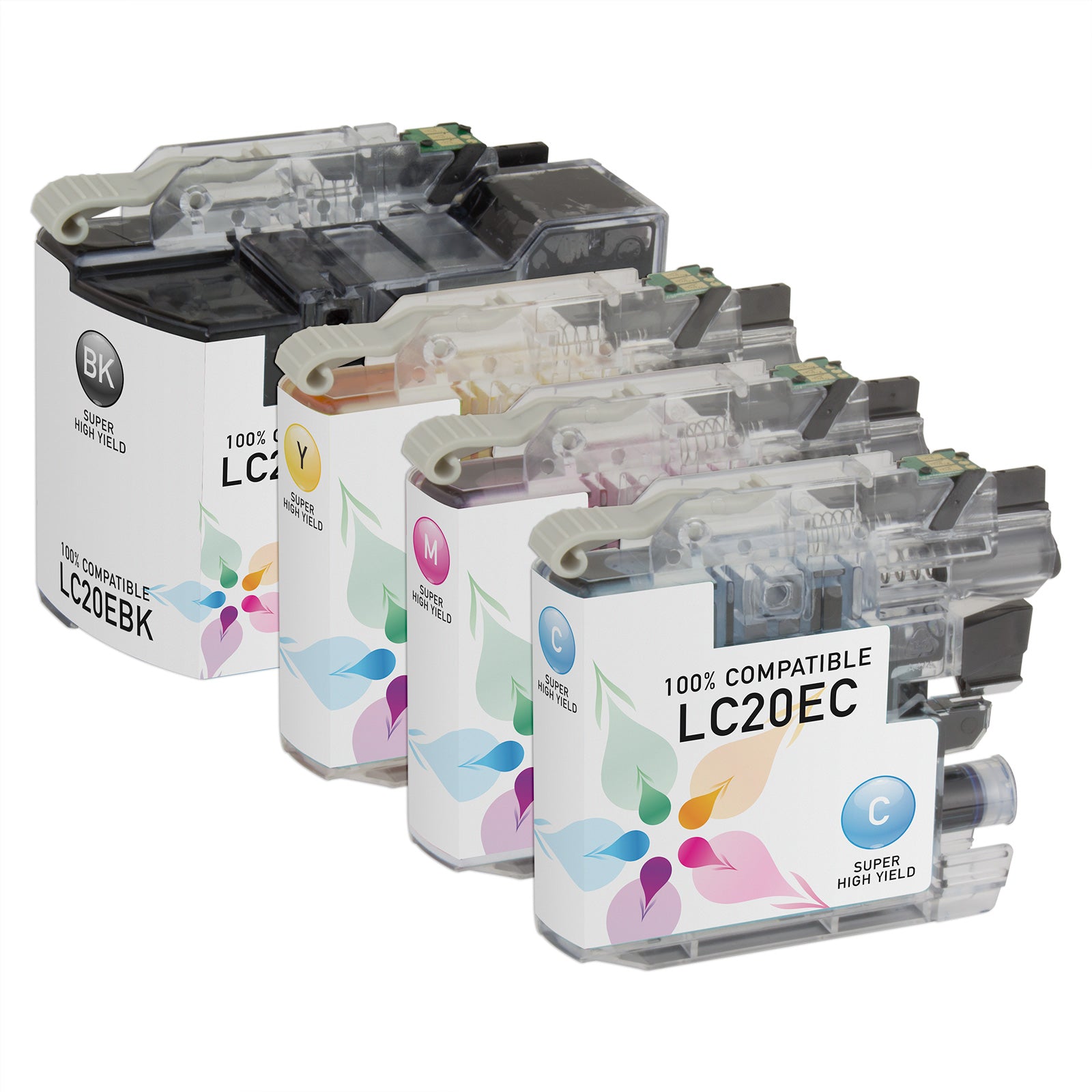 Set of 4 Compatible Brother LC20E Multi Ink Cartridges
