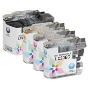 Set of 4 Compatible Brother LC20E Multi Ink Cartridges
