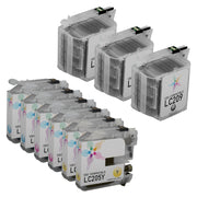 Set of 9 Compatible Brother LC209 and LC205 High Yield Ink Cartridges (3 Black, 2 Cyan, 2 Magenta, 2 Yellow)