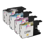 Set of 4 Compatible Brother LC79 Extra High Yield Ink Cartridge (Black, Cyan, Magenta, Yellow)