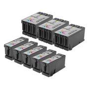 Compatible Set of 8 Dell T109N & T110N High Yield Ink Cartridges (Black & Color)