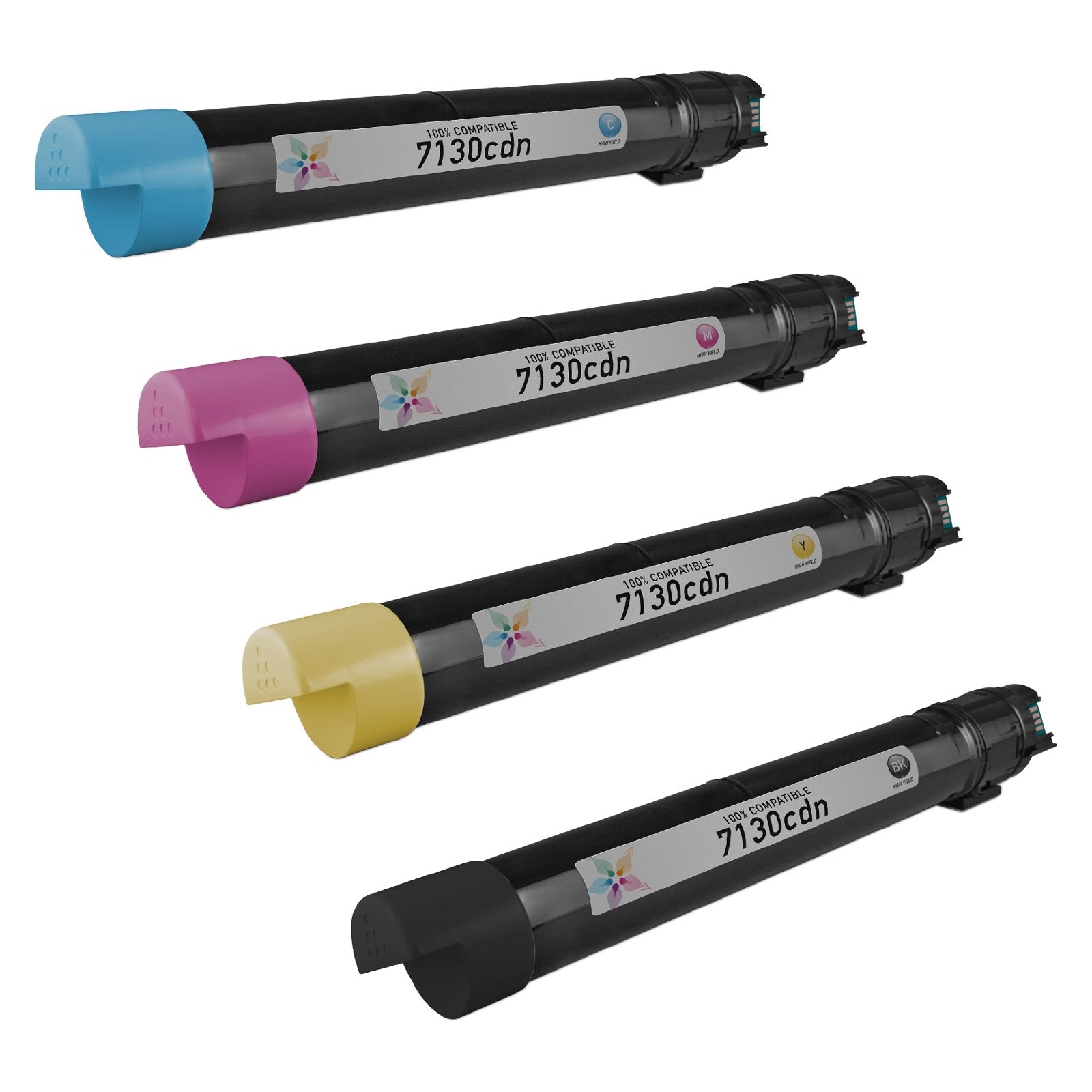 Compatible Set of 4 High Yield Toners for Dell 7130cdn (Multi-Color, 79,000 Pages)