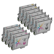 Set of 10 Remanufactured Epson T060 Ink Cartridges (Multi Color)