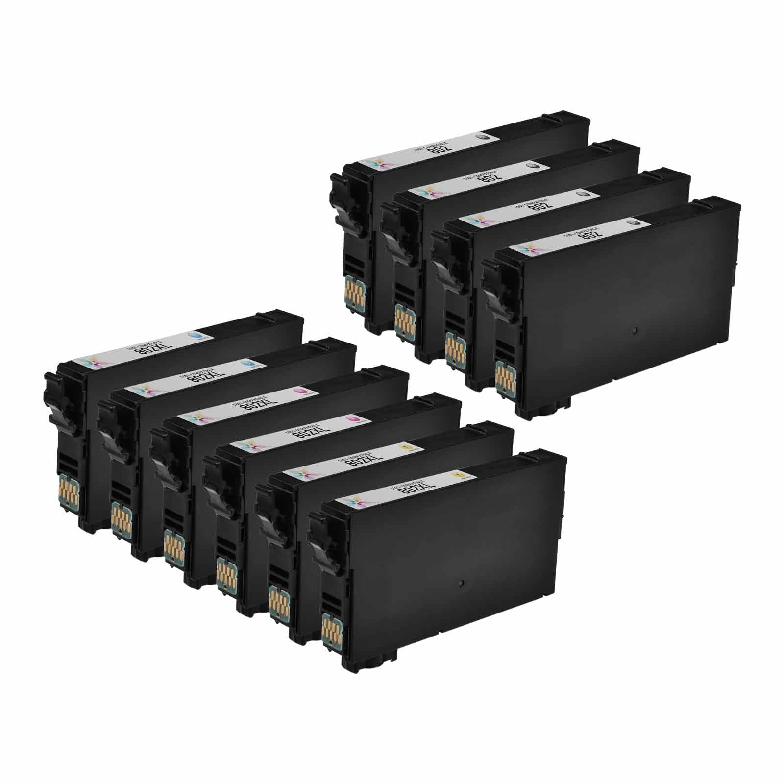 Set of 10 Remanufactured Epson 802/802XL Multi Ink Cartridge