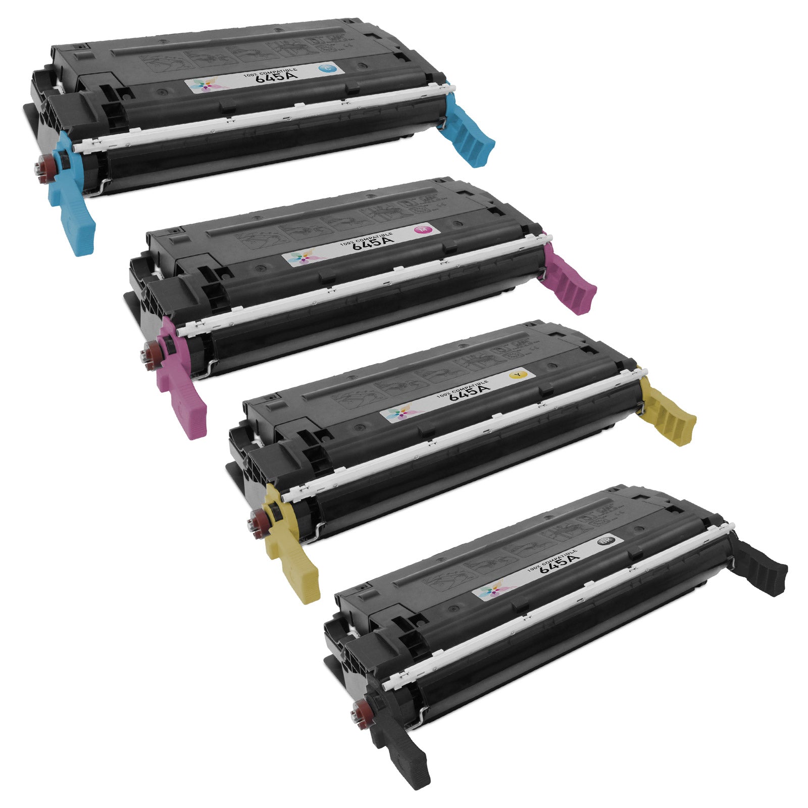 Set of 4 Remanufactured HP 645A Multi Toner Cartridges (25,000 Pages)