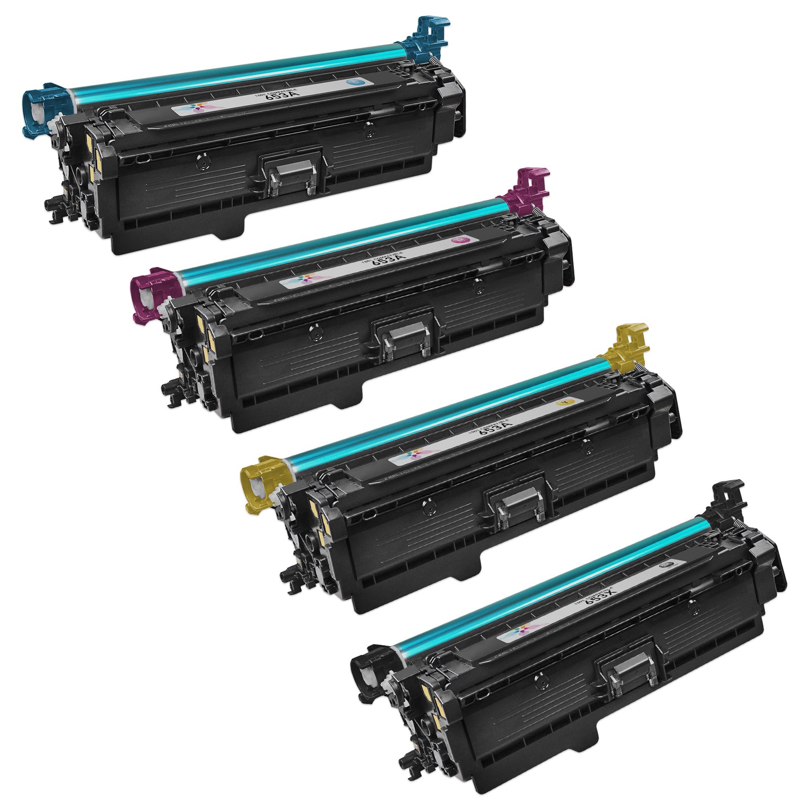 Set of 4 Compatible HP 653X Toners (Black, Cyan, Magenta, Yellow) (37,500 Pages)