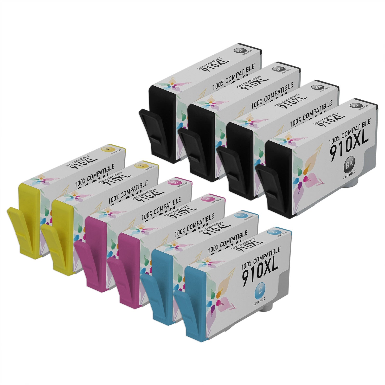Set of 10 Remanufactured HP 910XL Multi Ink Cartridge